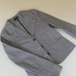 ELSY navy check blazer 12-14 girls/ xxs women